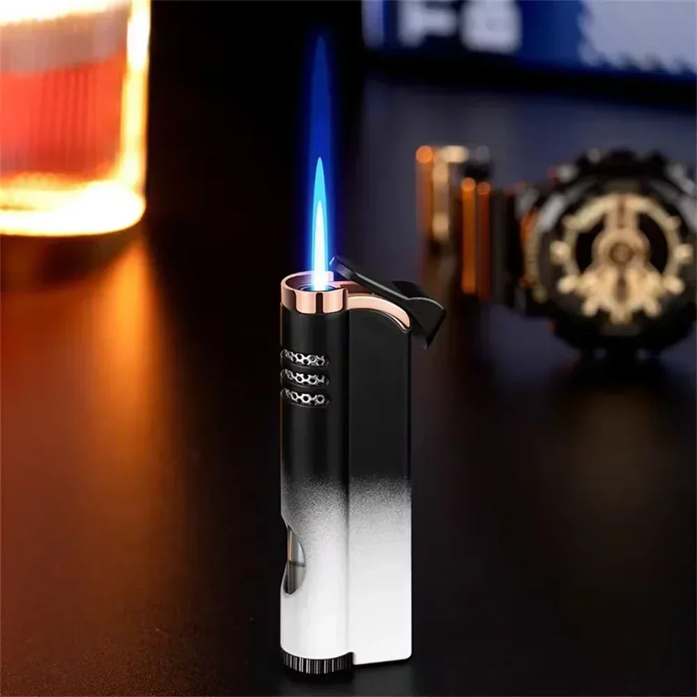 Windproof Inflatable Butane Lighter, Portable Smoking Accessories, Small Tools, Visible Air Chamber, Holiday Gifts