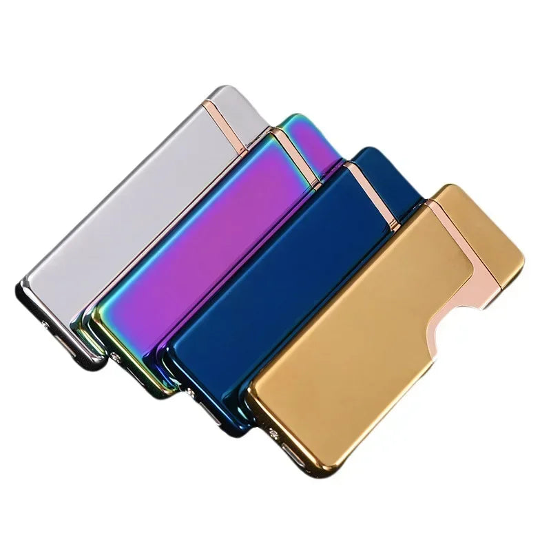 USB Rechargeable Lighter Finger Laser Induction Ignition Metal Double Arc Windproof Lighter Smoking Accessories Men's Gift