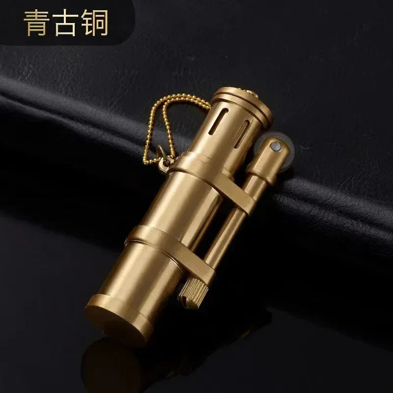 Classic Retro Kerosene Lighter Metal Personality Creative Windproof Lighter Smoking Accessories Men's Gift