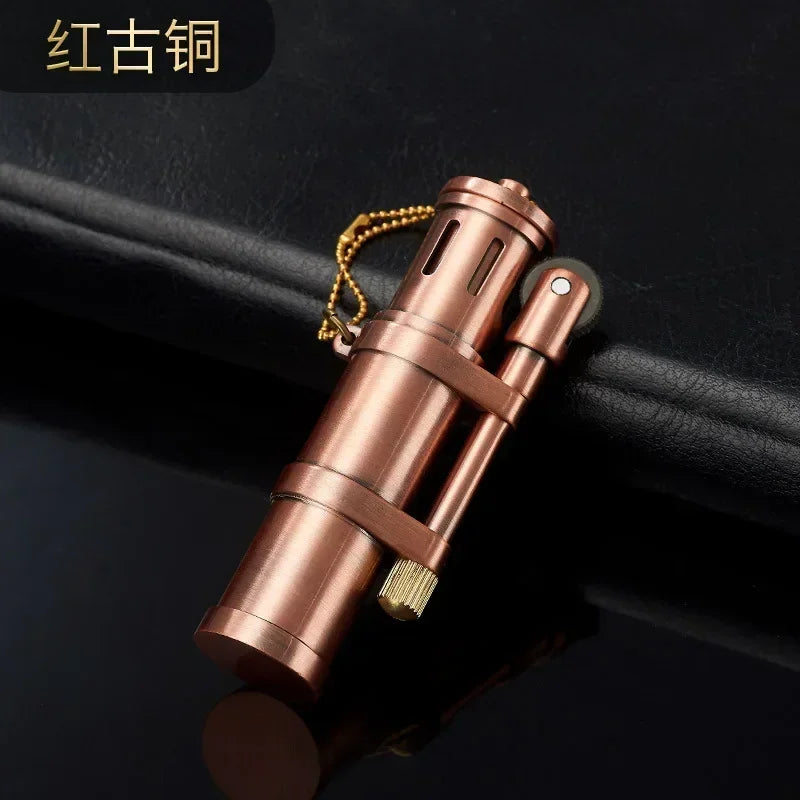 Classic Retro Kerosene Lighter Metal Personality Creative Windproof Lighter Smoking Accessories Men's Gift