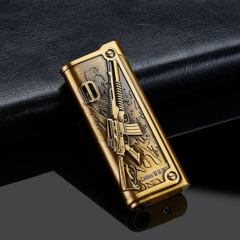 Metal Windproof Lighter Retro Blue Flame Butane Gas Lighter Cigarette Accessories Holiday Gift