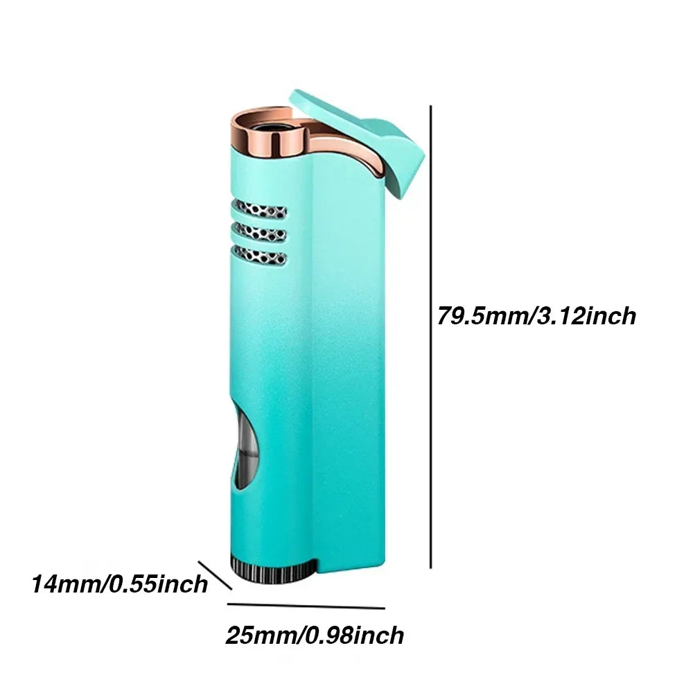 Windproof Inflatable Butane Lighter, Portable Smoking Accessories, Small Tools, Visible Air Chamber, Holiday Gifts