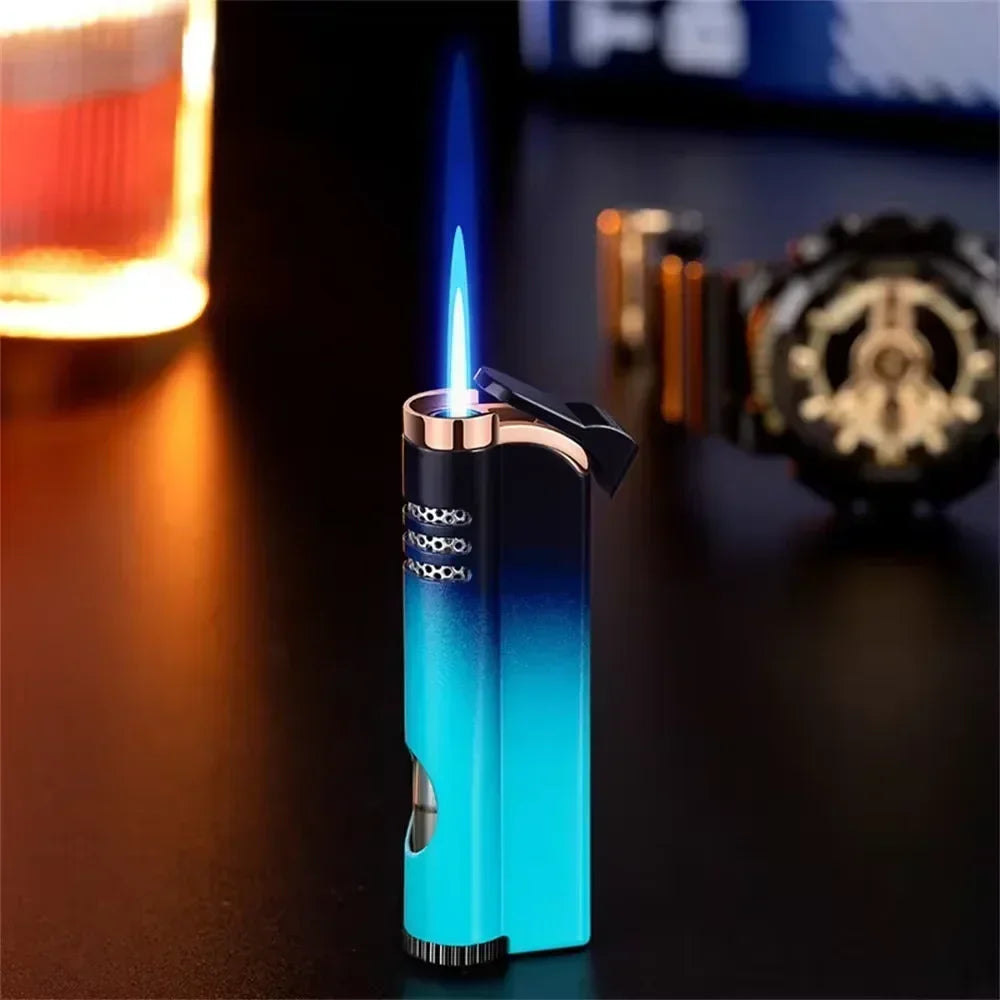 Windproof Inflatable Butane Lighter, Portable Smoking Accessories, Small Tools, Visible Air Chamber, Holiday Gifts